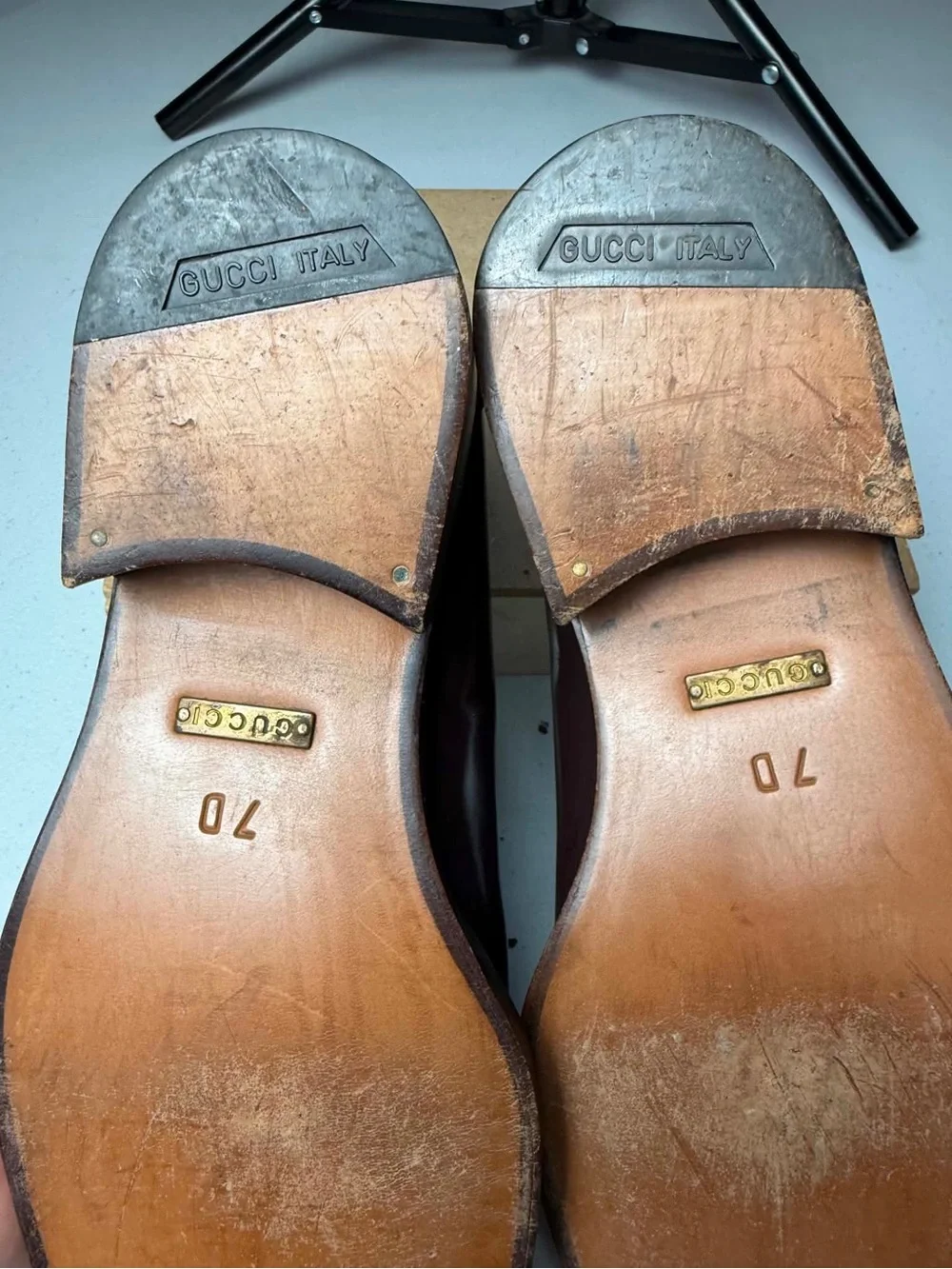 GUCCI  Horsebit Brown Leather Loafer Sz 7 US 1953 Jordaan Moccasin $1130
